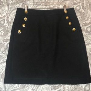 Loft Button trim lined skirt